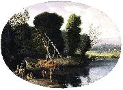BONZI, Pietro Paolo Italianate River Landscape oil painting